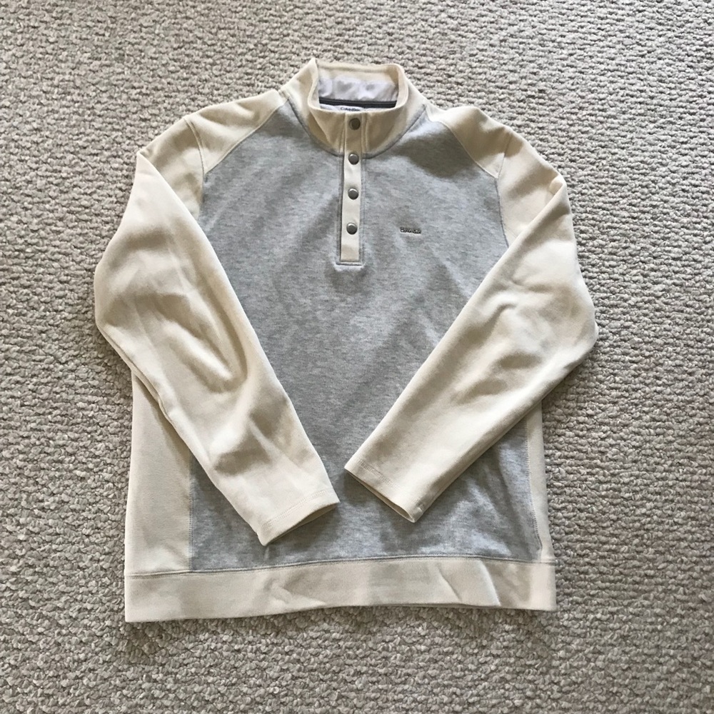 Men’s Calvin Klein Cream/Gray Sweater